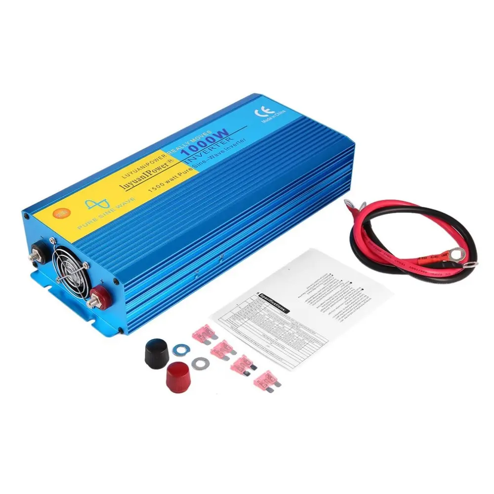 

Pure Sine Wave Inverter DC12V to AC220V 1000W Car Inverter Aluminum Alloy Housing High Conversion Efficiency Transformer