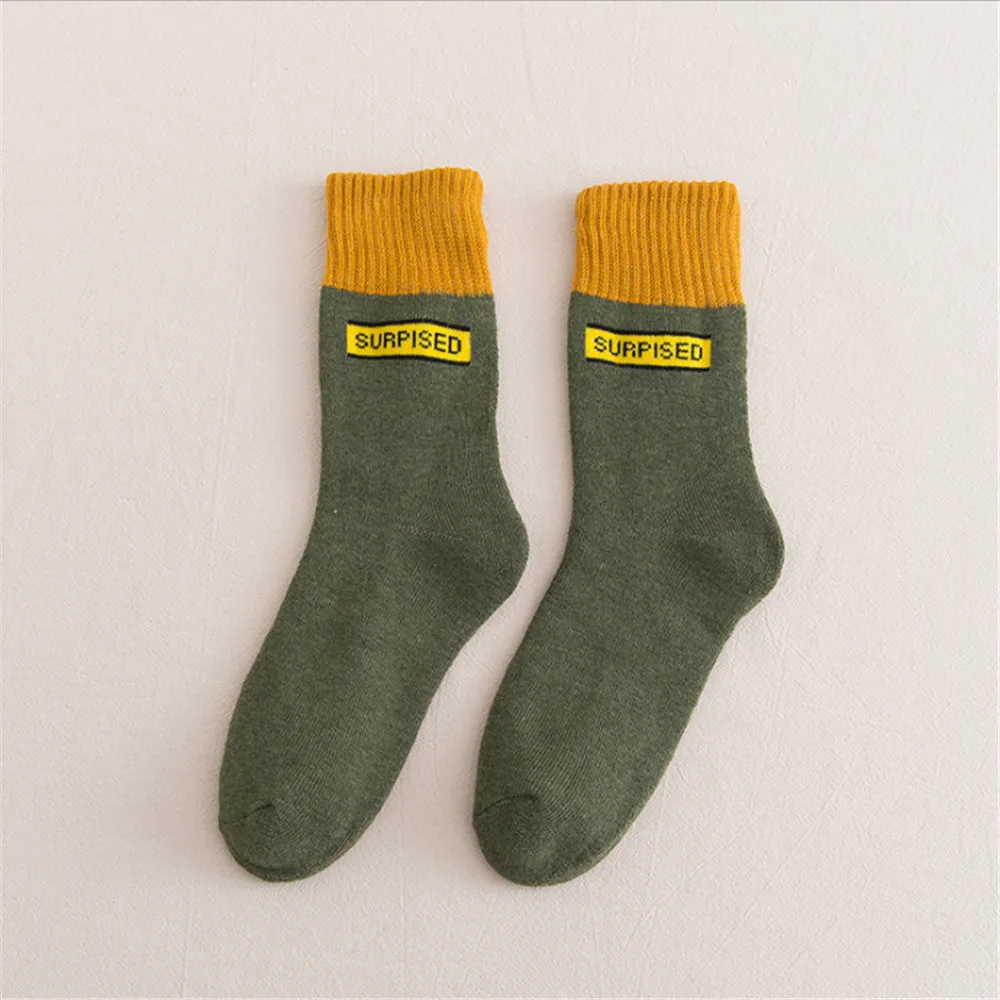 New Socks Women Winter Plus Velvet Thick Terry Socks Warm Socks Japanese Color Matching Towel Socks