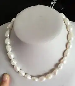 

HOT SELL NATURAL 12-13MM SOUTH SEA WHITE BAROQUE PEARL NECKLACE 18 INCH
