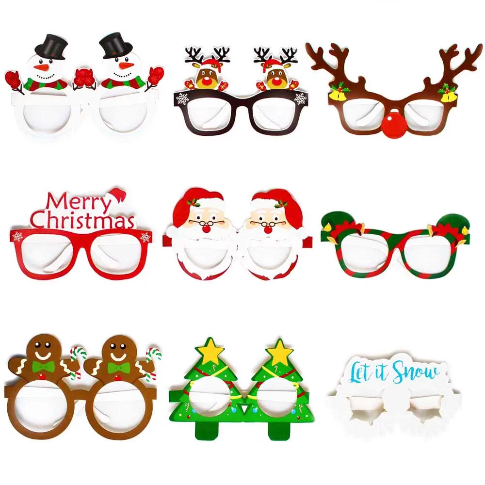 Бумажная фоторамка очки фотобудка реквизит 2021 фотообои для дома Рождественская