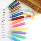 12 шт. в наборе, акварельный рисунок, блестящий клей, сделай сам, бумажные цветы, ремесла, детская живопись, жидкий пигмент, клей для ногтей, гелевая ручка