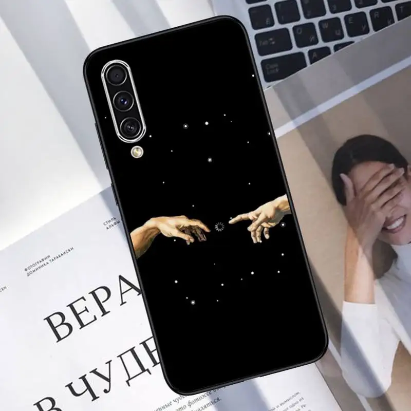 

Funny Hand The Creation of Adam Phone Cases For Samsung A20 A30 30s A40 A7 2018 J2 J7 prime J4 Plus S5 Note 9 10 Plus