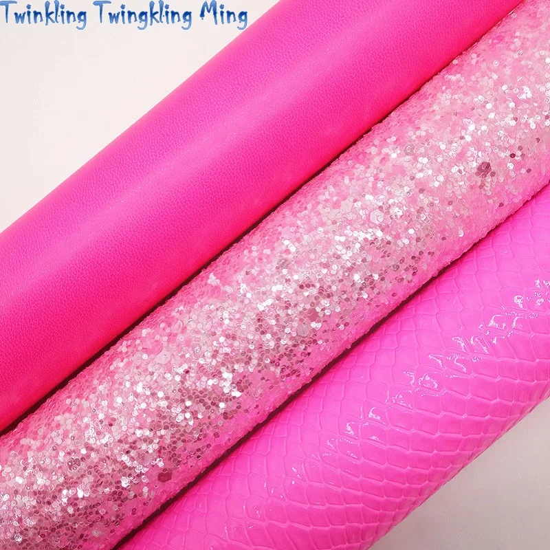 Розовая блестящая ткань змеиная из искусственной кожи листы синтетической для