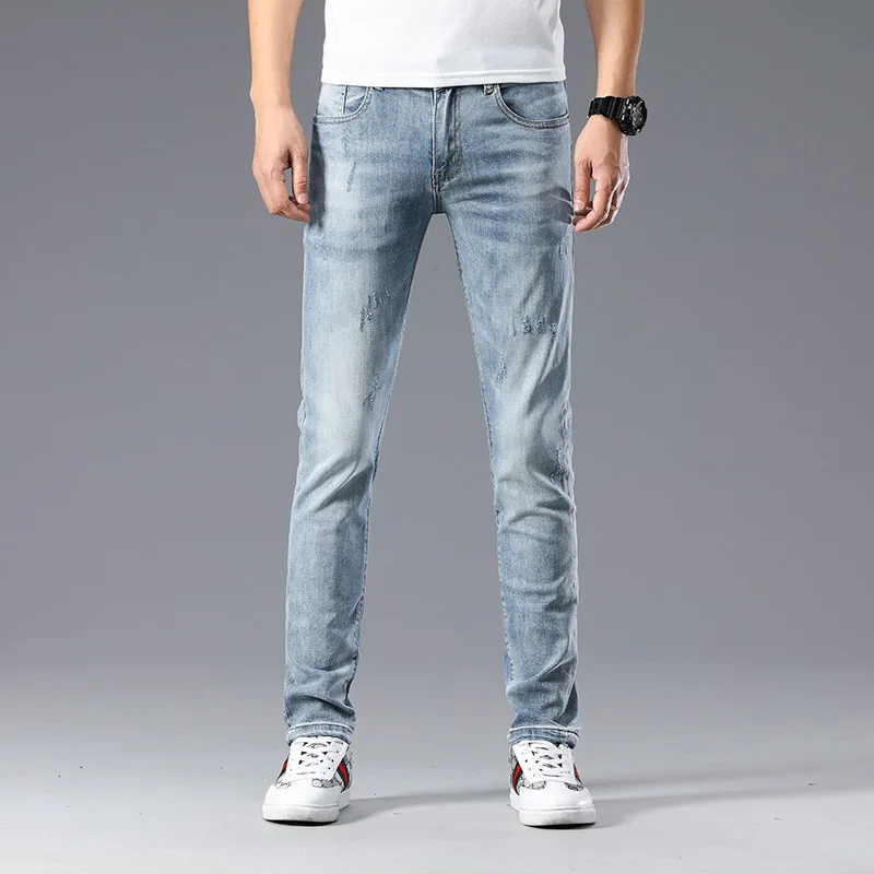 

Jeans spring thin JEANS PANTS LEGGINGS men's Korean slim fit trend