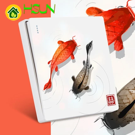 Тип 86 арт переключатель гнездо 1 2 3 4 банда way gloden fish ividuality креативная декоративная