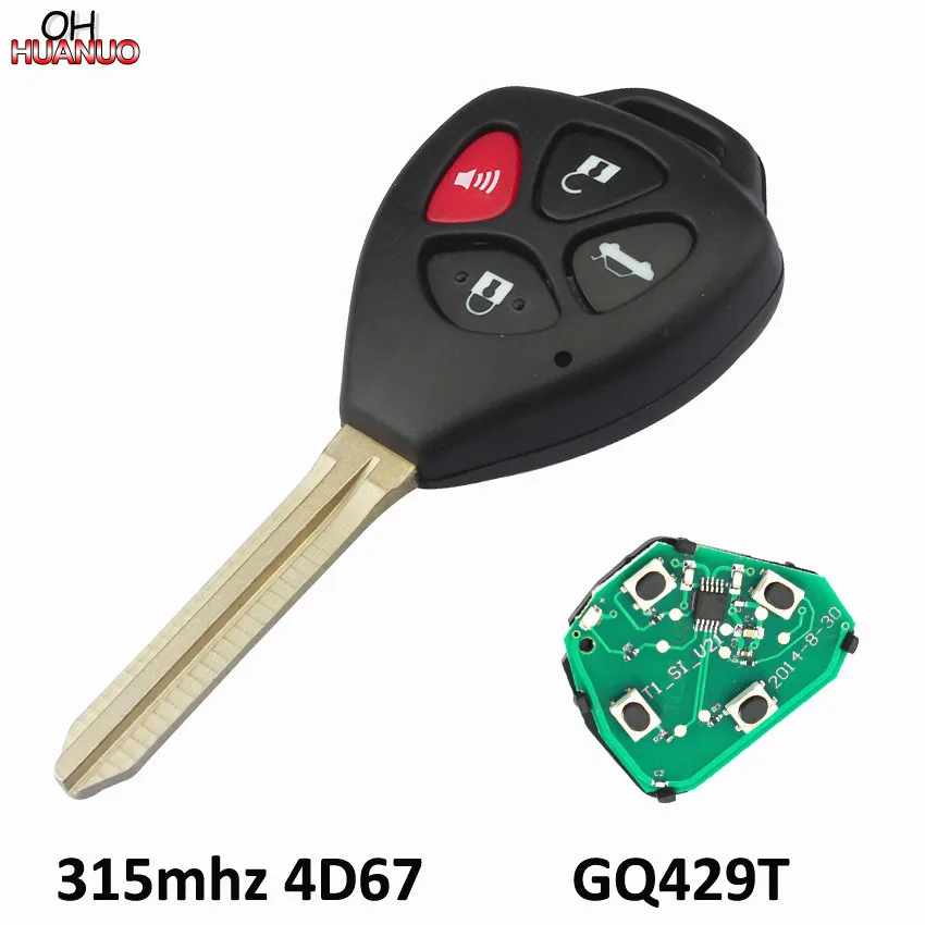 Дистанционный ключ 4/3 + 1 кнопки 315 МГц чип 4D 67 внутри для Toyota 2007 2010 AVALON/COROLLA GQ429T/USA