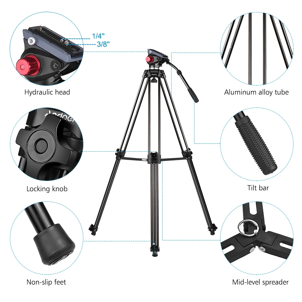 Профессиональный штатив Andoer для камеры из алюминиевого сплава панорамная
