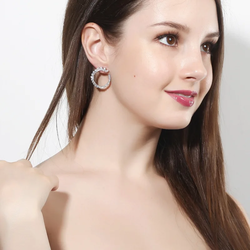 Серьги женские с фианитом нежные ювелирные украшения для ушей в форме оливкового