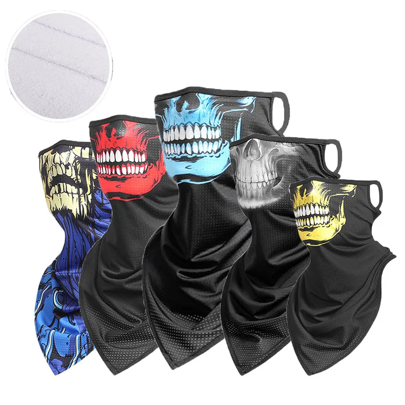 3D Skull Winter Ski Scarf Tube Fleece Face Cover Cycling Mask Scarves Military Triangle Bandana Windproof Neck Gaiter Men Women