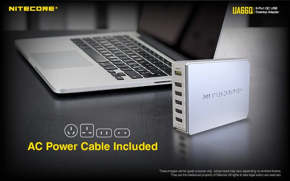 NITECORE UA66Q 6-Порты и разъёмы QC Зарядное устройство USB адаптер 68 Вт высокой мощности Скорость зарядкой зарядное устройство QC 3,0/QC 2,0 Выход Aavaiable большого Ёмкость устройств