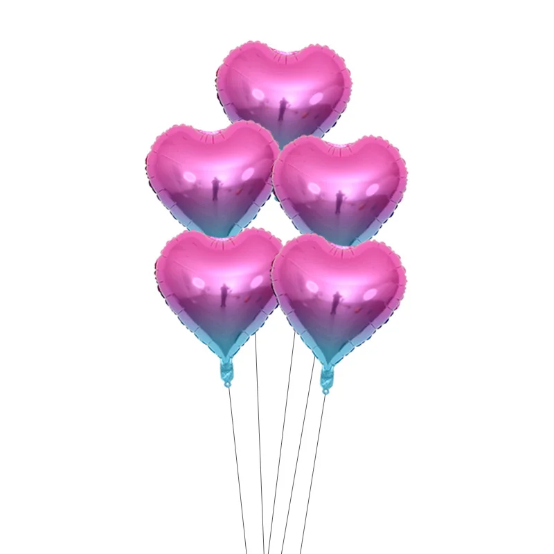 5 шт. 18 дюймов градиентной радужной расцветки с алюминиевой пленкой праздничные