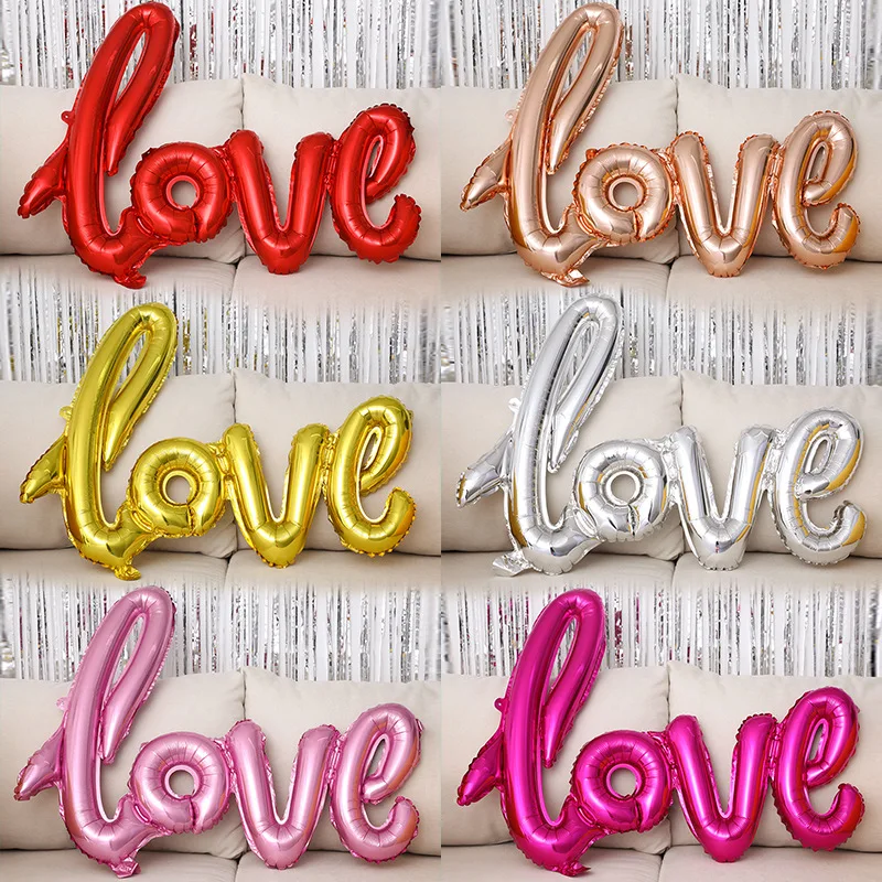 100 см любовь письмо фольги воздушный шар Свадебные валентинки открытки на