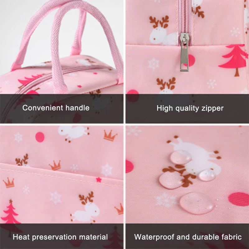 

Portable Lunch Bags For Women Handbags Ice Cooler Picnic Bags Insulated Thermal Lunch Box Pouch Children School Food Storage Bag