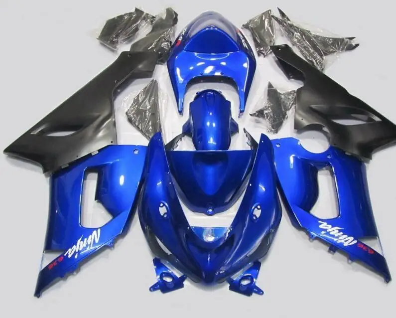 

Новый комплект обтекателей для мотоцикла Abs, подходит для kawasaki Ninja ZX6R 636 2005 2006 05 06 6R, цвет черный/синий