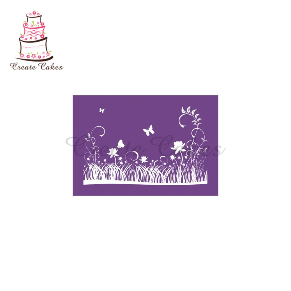 Бабочки летающие и травяные трафареты для торта дизайнерские помадки новый