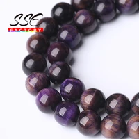 natural stone purple tiger eye round loose beads for jewelry making 6 8 10 12 mm diy bracelet accessories 15 strands wholesale
