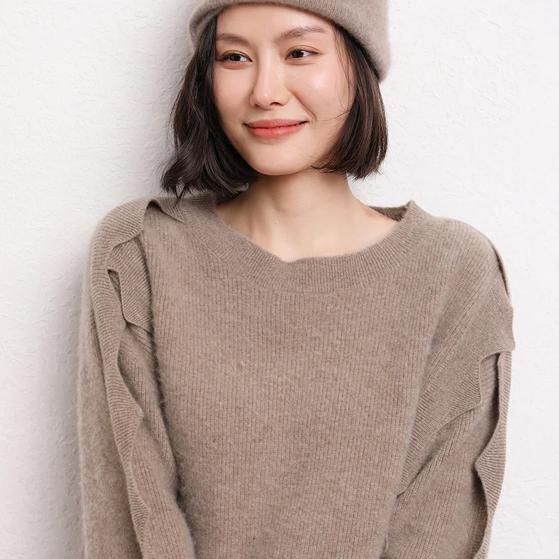 

LONGMING New Women Sweater Oversized 100% Cashmere Pullover Women Knitted Loose Sweater Autumn Warm Wool Sweaters Jumpers Female