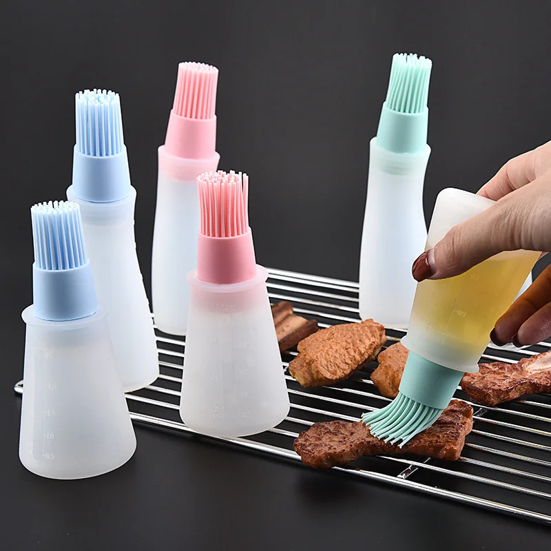 

Kitchen Accessories 1 Piece Portable Silicone Oil Bottle with Brush Barbecue Oil Brush Kitchen kitchen gadgets