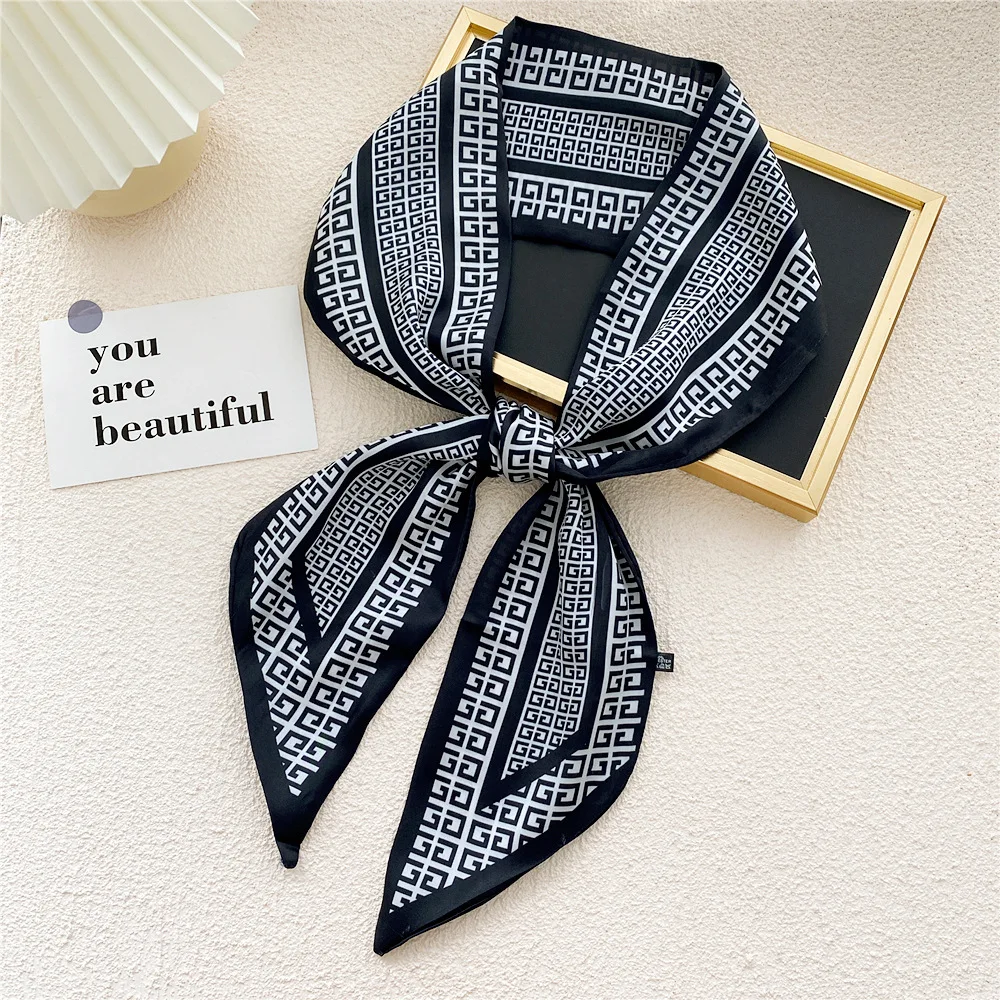 

Роскошный шелковый шарф, Женский дизайнерский шейный платок с картиной Ван Гога маслом, узкие сумки, ленты, женский шейный галстук, шарфы дл...