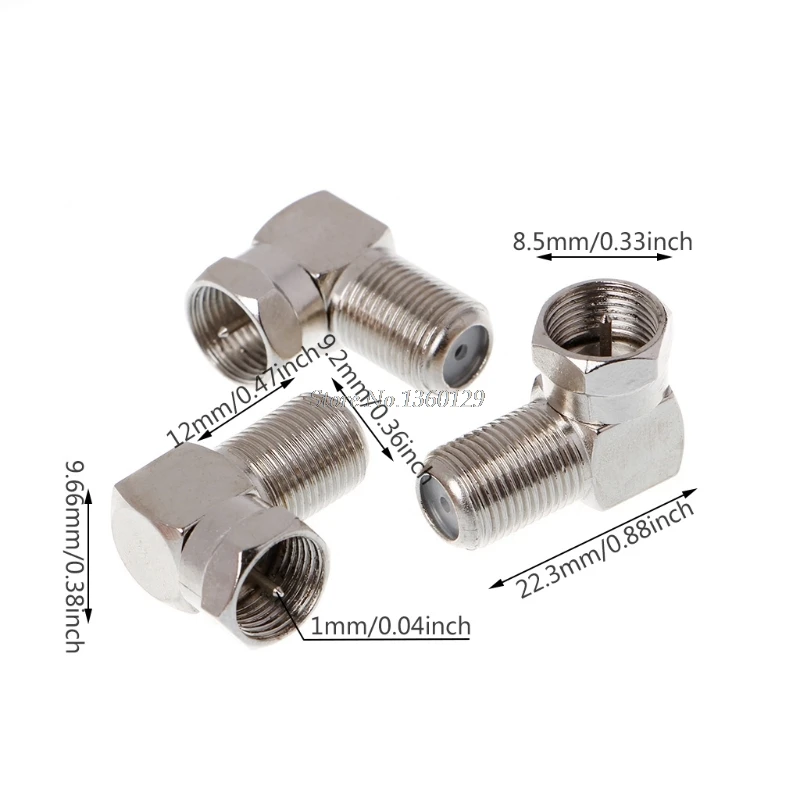 3 Pcs Copper F Male Plug to Female Jack Right Angle Adapter 90 Degree Coax TV Wholesale&ampDropShip | Обустройство дома
