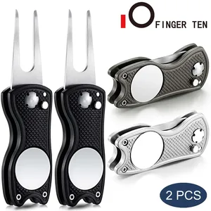 2 шт., складная вилка для мини-гольфа, из нержавеющей стали