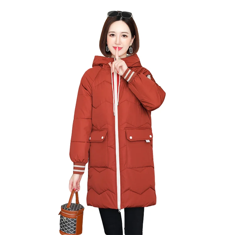 Паркер пуховик с подкладкой женский корейский толстый теплый модные зимние