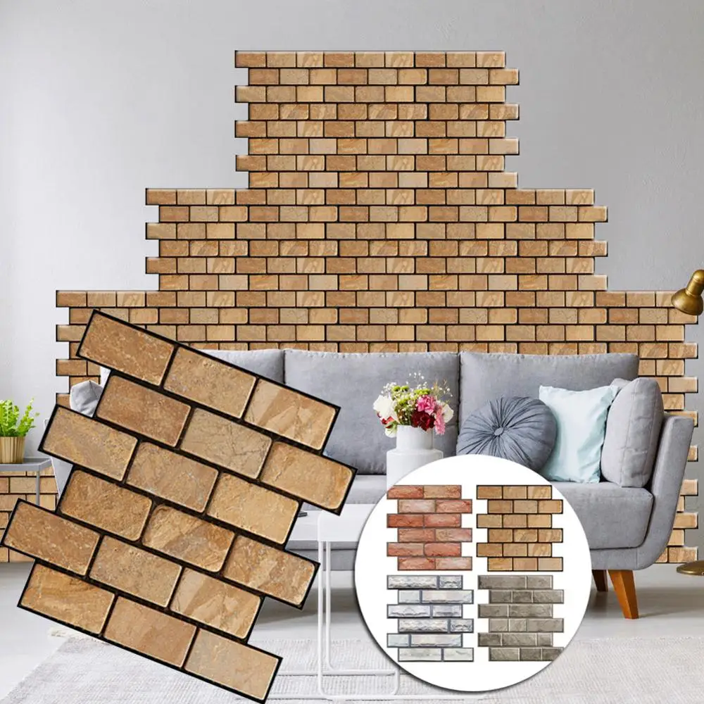 1 шт. водостойкая Настенная Наклейка в виде кирпичной плитки 30 х30 см|Наклейки на