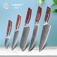 best kitchen knives set yarenh japanese damascus steel vg10 core bladeoptional santoku pairing utility knife chef knife set