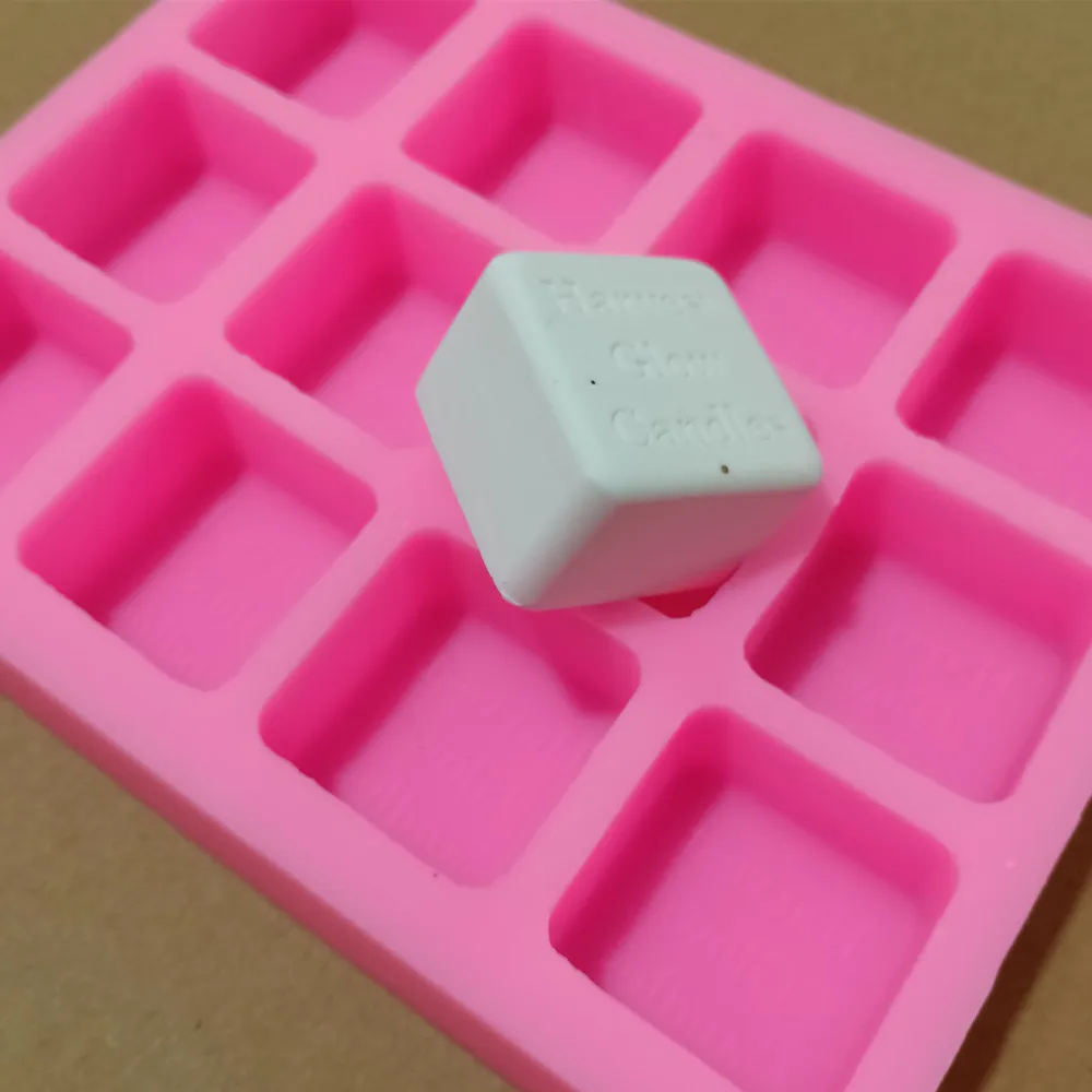 

Square 12Cavity Custom Soap Mold Personalized Soap Mold for Soap Making with Brand Logo Name Epoxy Resin Mould Soap Molds