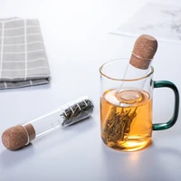 glass tea infuser empty bottle tube transparent tea strainer brewing test tube kitchen tools 15 53cm