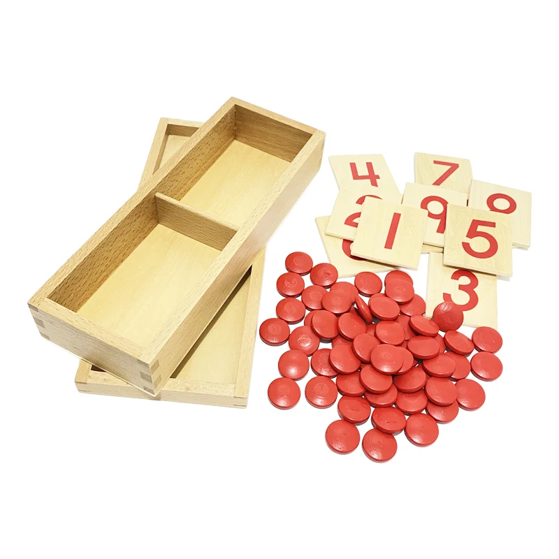 Juguete Montessori para beb&eacute;, tarjetas y contadores, n&uacute;meros de matem&aacute;ticas, educaci&oacute;n para la primera infancia, entrenamiento preescolar, juguetes para ni&ntilde;os-4
