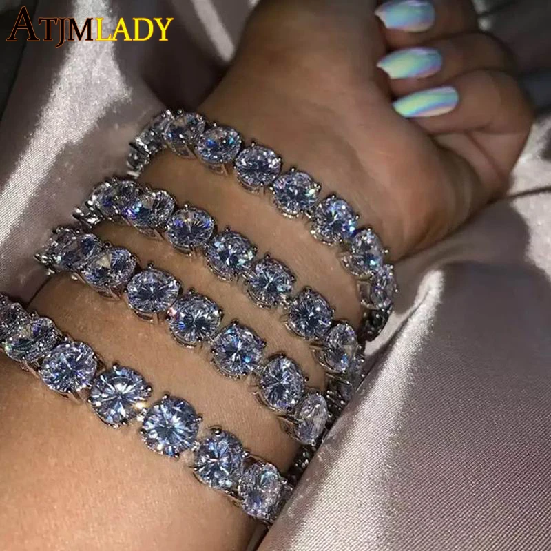 high quality 8mm CZ Tennis Chain Iced Out Zircon Bracelet Hiphop Link Fashion Punk Choker Bling Charms Jewelry new | Украшения и