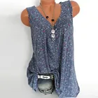 Женская рубашка с цветочным принтом, блузка без рукавов с V-образным вырезом и цветочным принтом для отдыха, 5xl, 6xl, 7xl