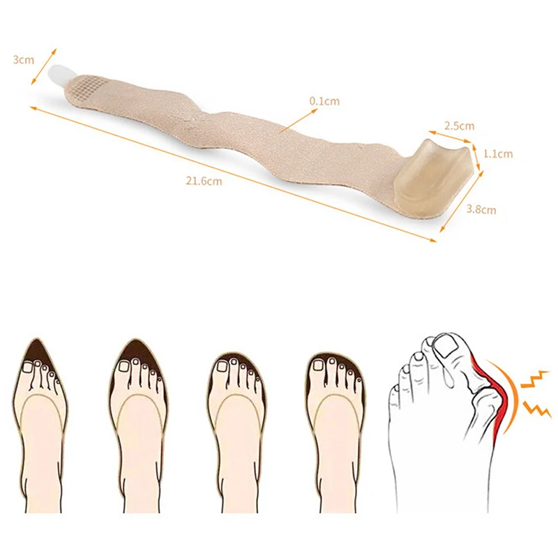 

1PCS Gel Toe Separators Bunion Corrector for Overlapping Toe for Hallux Valgus Fabric Toe Spacers with Soft Gel Lining