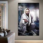 Классическая христианская Картина на холсте с изображением Иисуса Бога, Постер и принты на стену, художественные картины, украшение для гостиной и прихожей
