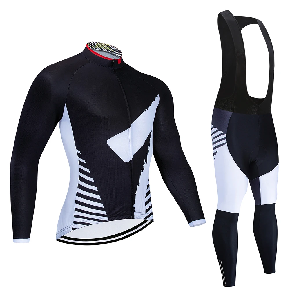 Jerseys and pants Коллекция весна-осень, новая черная велосипедная майка с длинным рукавом, Мужская Уличная гоночная велосипедная майка, набор ropa ciclismo - Цвет: Jerseys and pants