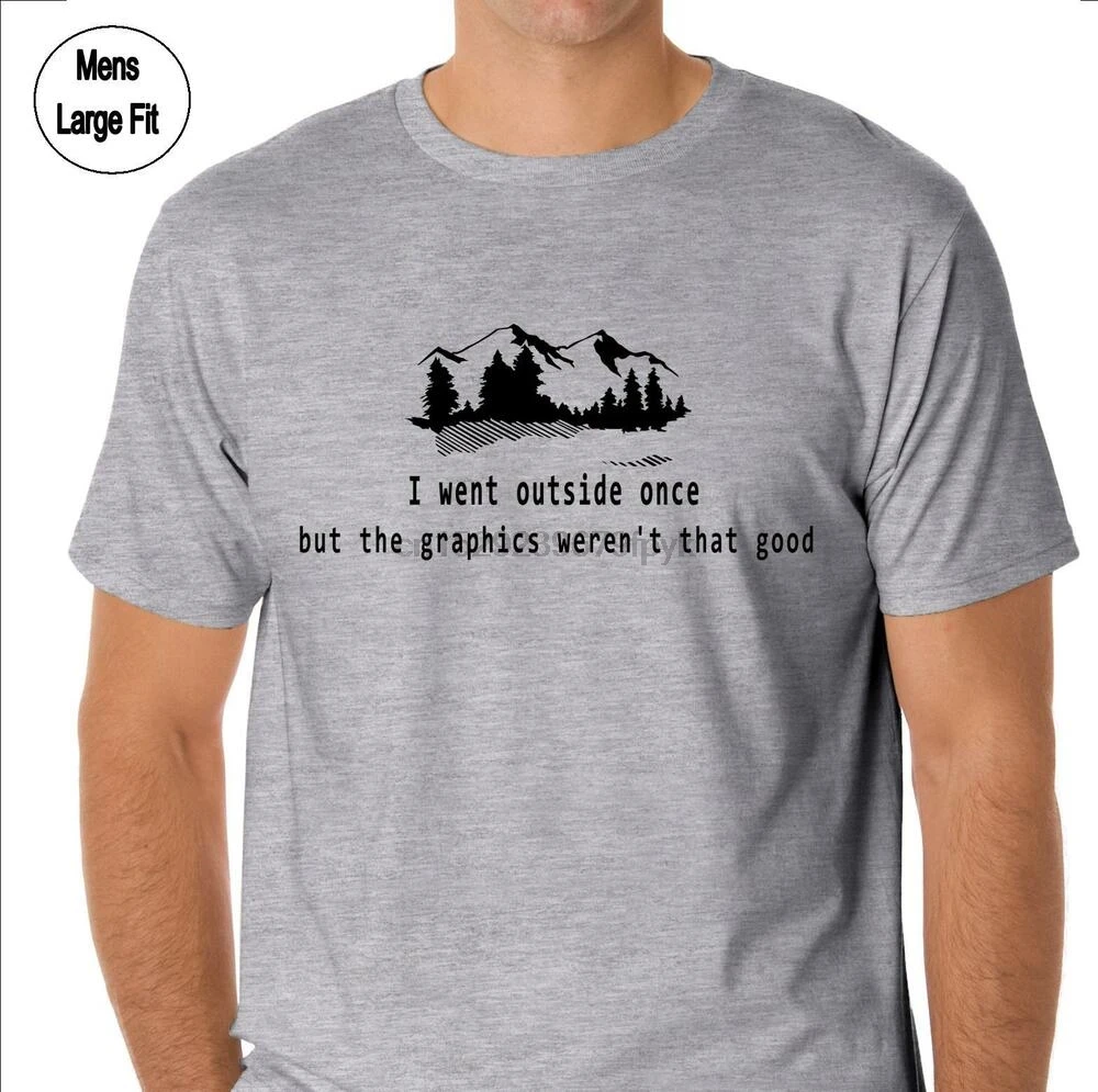 Забавная футболка вышла на улицу один раз графический компьютер геймерская