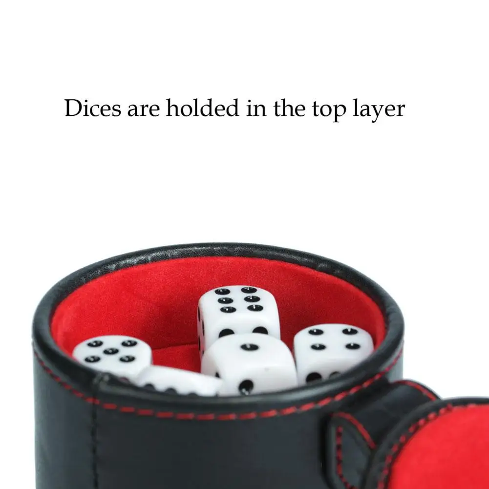 

Leather PU Dice Cup Clubs Toy Bar KTV Entertainment Dice Cup With Dices Game Party Supplies Dice Cup