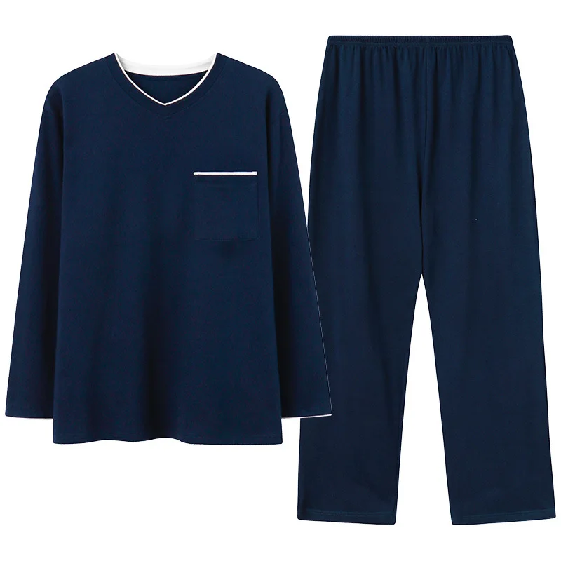 Пижамный комплект Мужской Хлопковый в полоску Повседневная модная одежда для