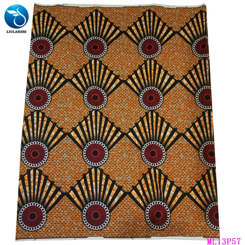 

LIULANZHI Afrcian Wax Prints 100% Cotton Block Wax Design 6 yards Nigerian Wax Fabric Cloth Tissu ML13P55-65
