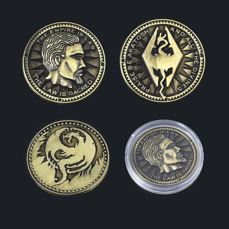 Онлайн игра Elsweyr монета брелок древняя бронза The Elder свитки Дракон логотип с