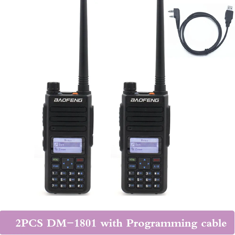 DM-1801X2-USB Baofeng DM-1801 цифровая рация DMR Tier II Dual Time slot Tier2 Tier1 DMR цифровая/аналоговая DM-860 Ham портативное радио - Цвет: DM-1801X2-USB