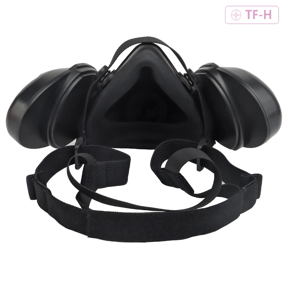 Тактическая двусторонняя полумаска-респиратор для газа с адаптацией под шлем, в виде реквизита для пэйнтбола, аирсофта, военной игры CS и косплея. Защита.