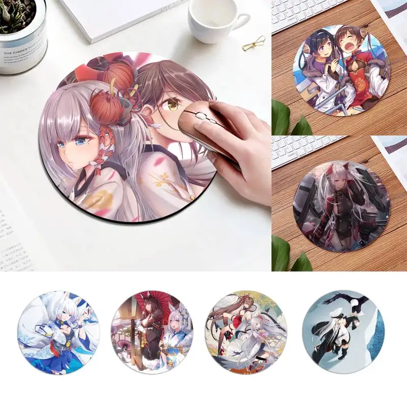 

Azur Lane Natural Rubber Gaming mousepad Desk Mat Comfortable Round Mouse Pad Planet Series Mat Desktop DIY Custom desk mat