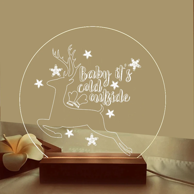 Esspoc рождественские украшения аксессуары USB светодиодный ночсветильник 3d лампа