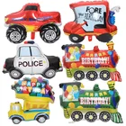 Украшение для дня рождения детский душ мультяшный автомобиль пожарная машина поезд скорая помощь воздушный шар из фольги