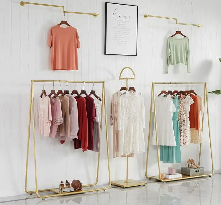 Вешалка для магазина одежды Золотая вешалка онлайн-знаменитостей полка женской