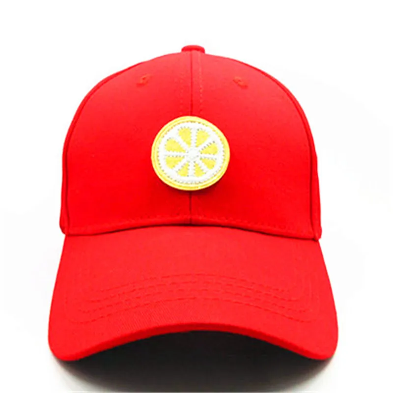 Хлопковая бейсболка с вышивкой лимона и фруктов Кепка в стиле хип хоп