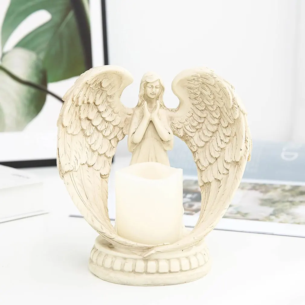 

Angel Electronic Candle Holder Christian Church Decoration Prayer Decoration Angel Electronic Candle Holder