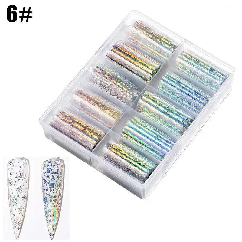 Горячая распродажа 10 лист дизайн ногтей Фольга переводные наклейки на ногти